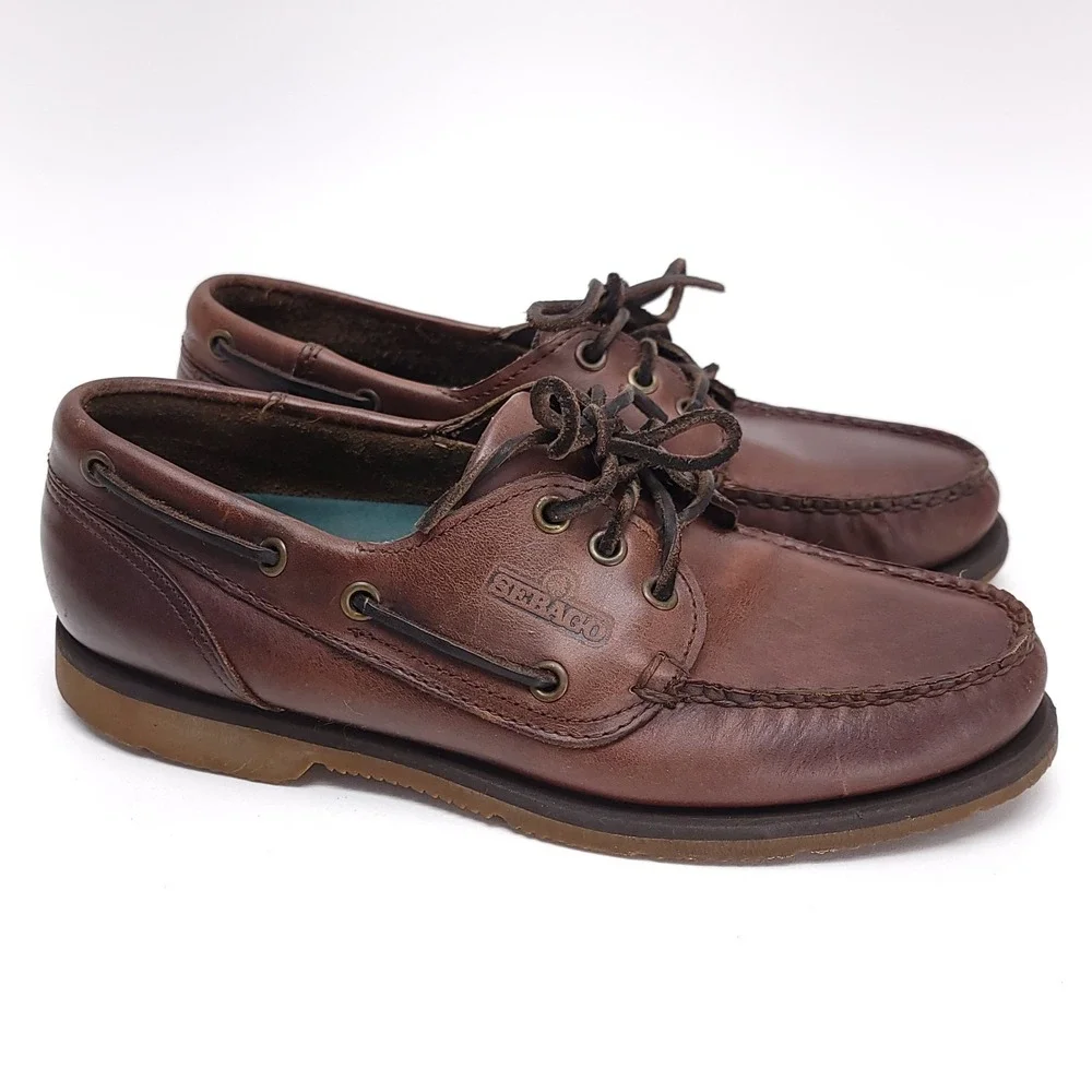 Sebago Docksides Boat Deck Shoes Mens‎ 7 M Brown Leather USA